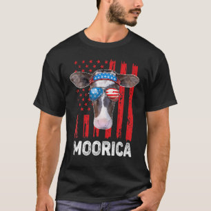 Camiseta Highland Cow Moorica 4 de julho Dia da Independênc