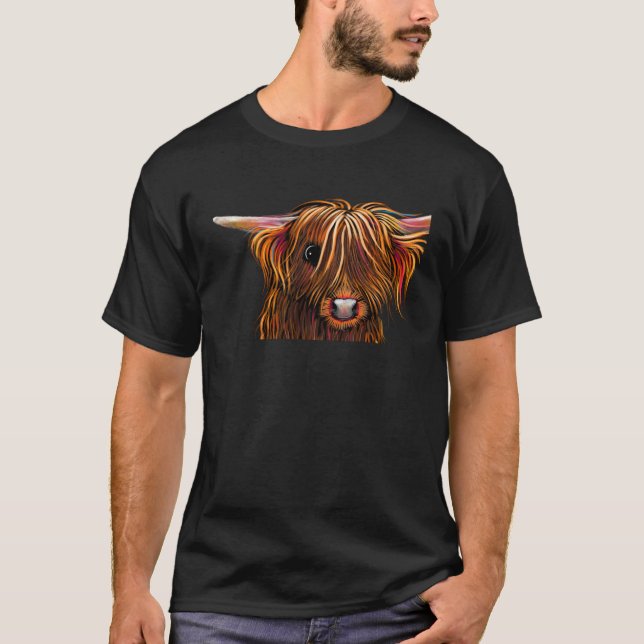 Camiseta Highland Cow Print Animal Print  Jeremy u2018 (Frente)