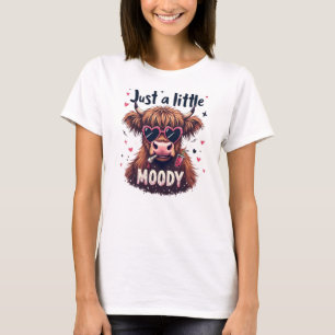 Camiseta Highland Cow só um pouco de Moooody