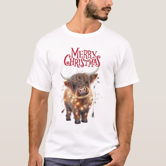 Camiseta Highland cow xmas T-Shirt (Frente)