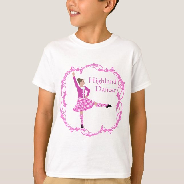 Camiseta Highland Dancer Pink Aboyne (Frente)
