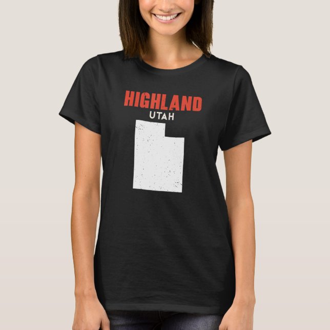 Camiseta Highland Utah EUA State America Viagem Utahan (Frente)