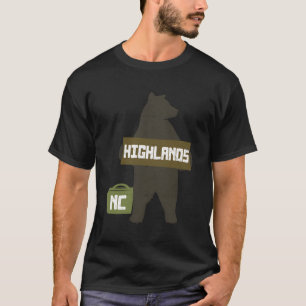Camiseta Highlands North Carolina Nc Cute Hitchhiking Bear