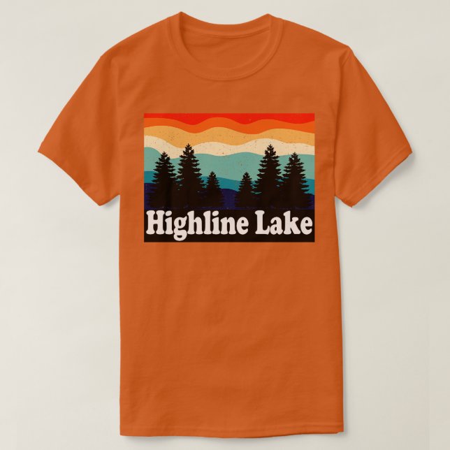 Camiseta Highline Lake Colorado Retro (Frente do Design)