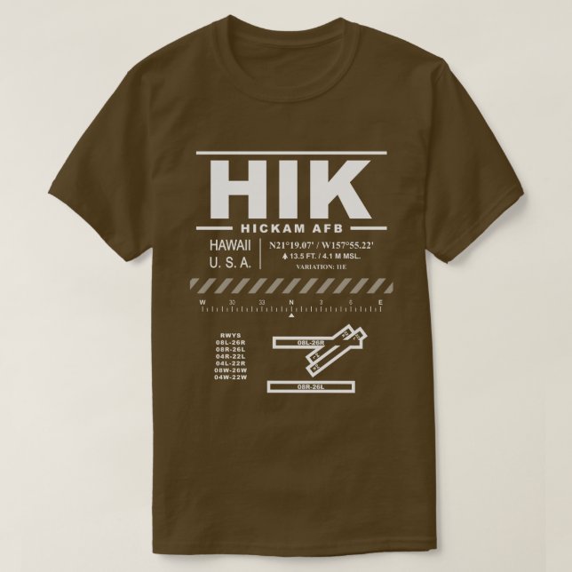 Camiseta HIK Base da Força Aérea de Hickam (Frente do Design)