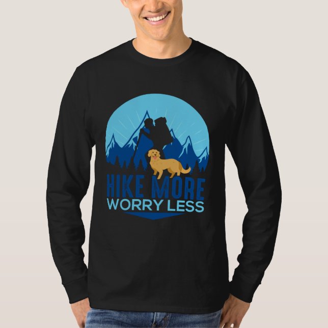 Camiseta Hike More Worry Less Golden Retriever Hiking Mount (Frente)