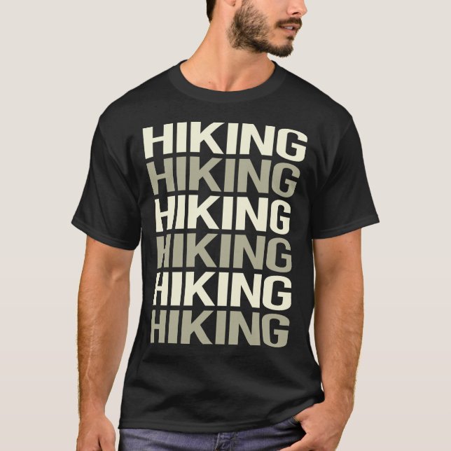 Camiseta Hiker do Hike do Hike de Texto Branco (Frente)