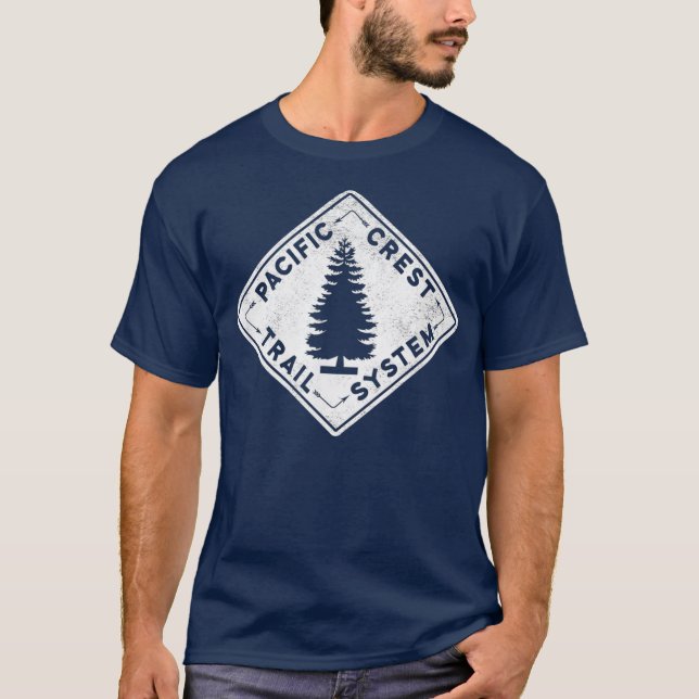Camiseta Hiker Do Sistema De Trilha PCT Pacific Crest Para  (Frente)