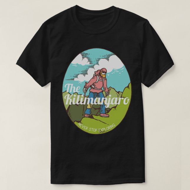 Camiseta Hiker Mountaineer Kilimanjaro (Frente do Design)