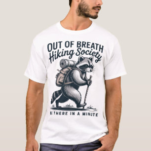 Camiseta Hiker Out Of Breath Hiking Society Raccoon