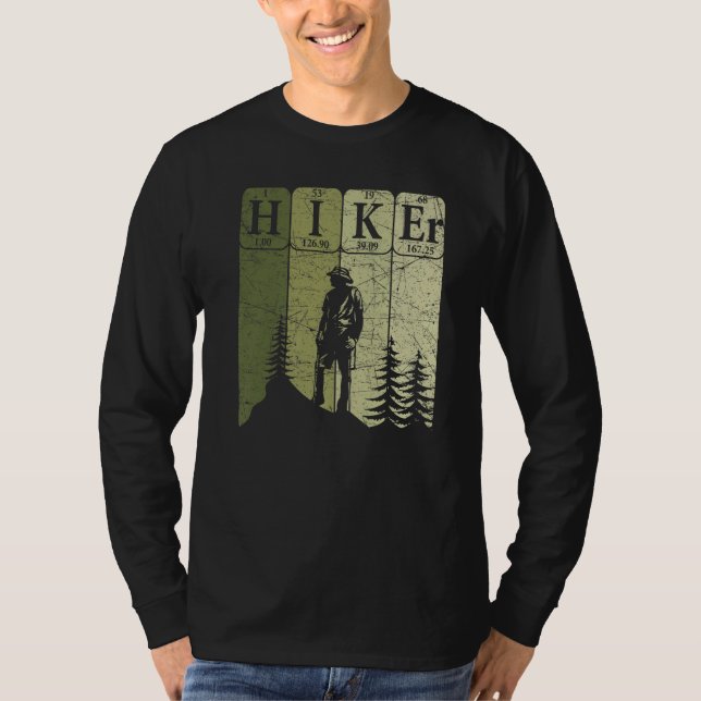 Camiseta Hiker Periodic Table Elements Outdoor Hiking Nerd  (Frente)