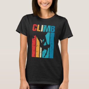 Camiseta Hiker Retro Montanhista em Escala de Rochas Incrív
