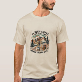 Camiseta Hiker's Coffee Fix - Hiperligação e Adventure T-Sh