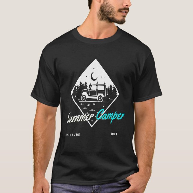 Camiseta Hiking Camping Graphic Summer Camper hippie Vibes (Frente)