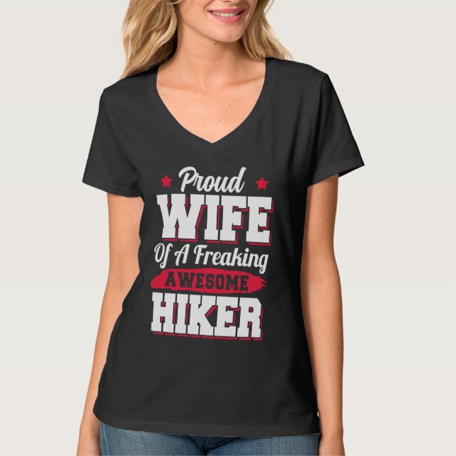 Camiseta Hiking Mountain Hike Hiker Wife (Frente)