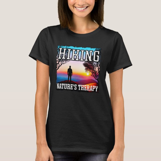 Camiseta Hiking nature s therapy sunset hiking (Frente)