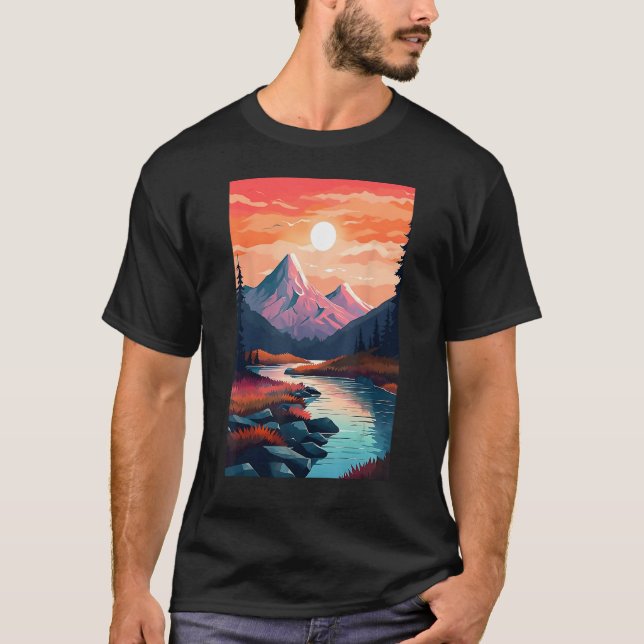Camiseta Hiking outdoor mountains landscape (Frente)