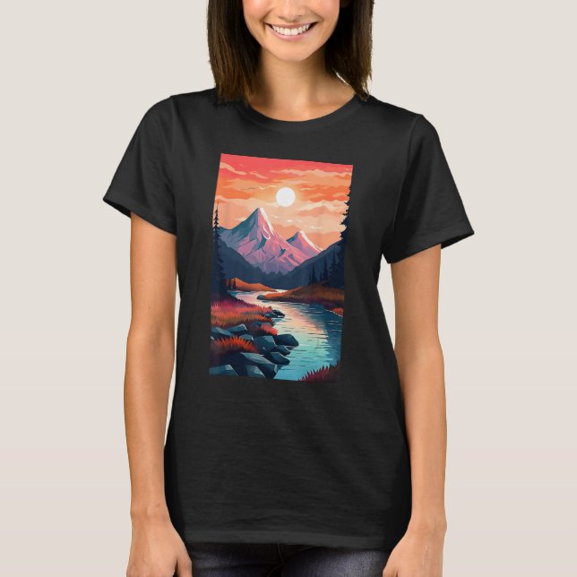 Camiseta Hiking outdoor mountains landscape (Frente)