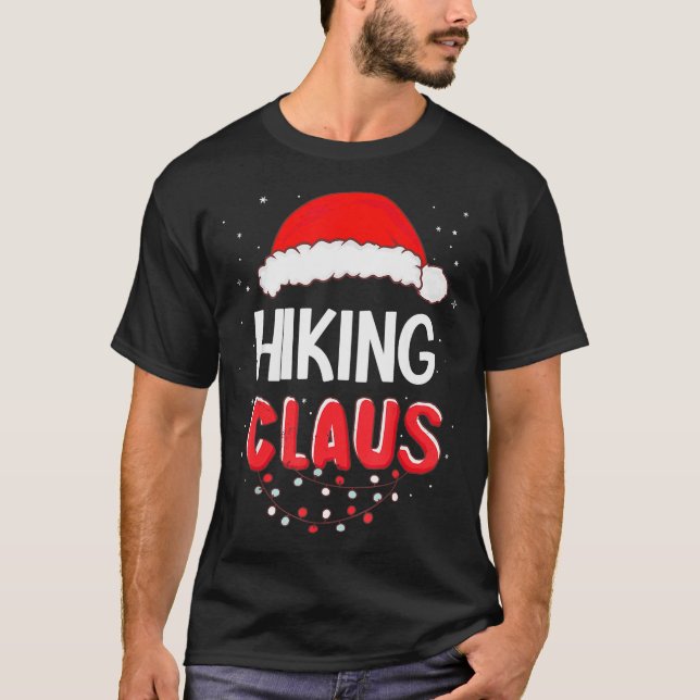 Camiseta Hiking Santa Claus Christmas Matching Costume  (Frente)