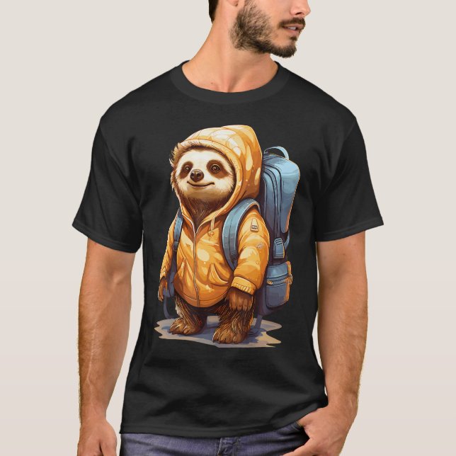 Camiseta Hiking Sloth Landscape (Frente)
