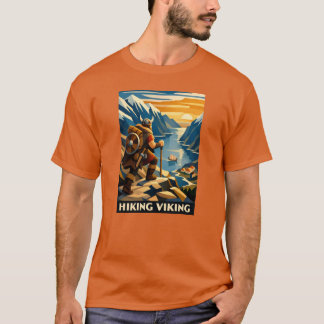 Camiseta Hiking Viking Fjord - Vintage Retro Vacation Style
