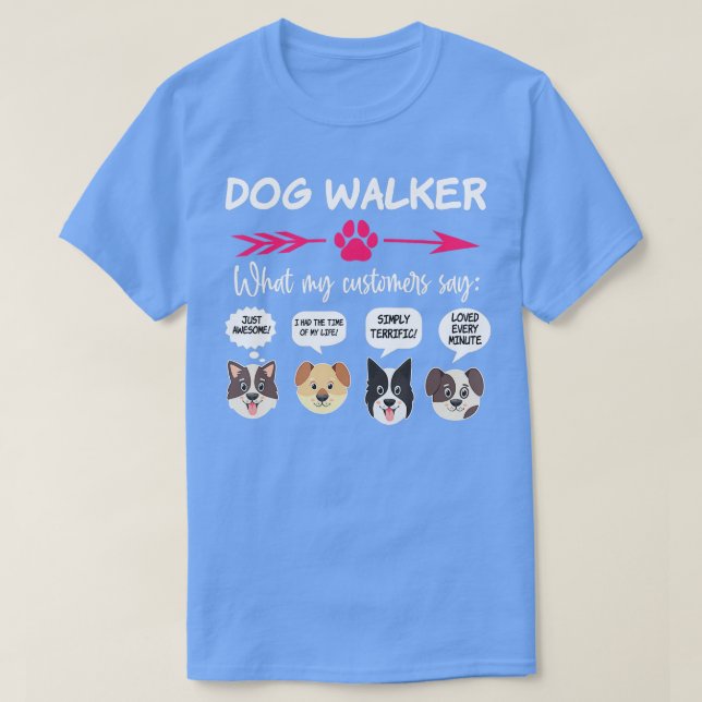 Camiseta Hilariant Dog Walker Oferece Pups Engraçado Cachor (Frente do Design)