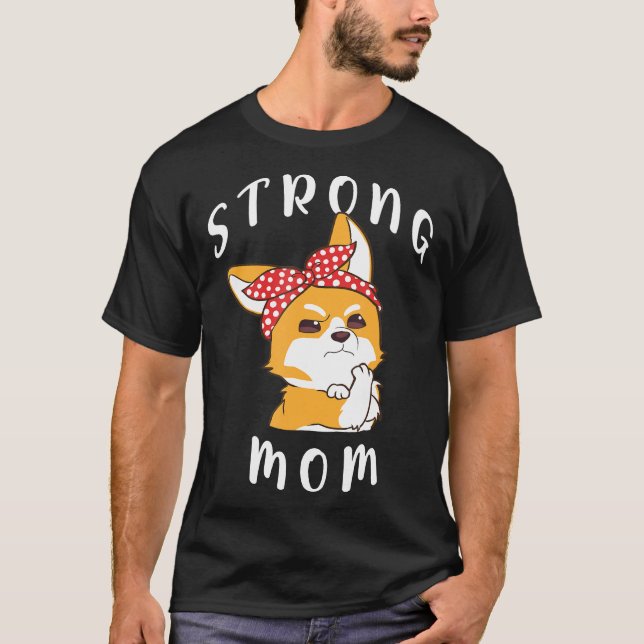 Camiseta Hilariary Rosie Riveter Amp Corgi Cachorro Mãe Com (Frente)