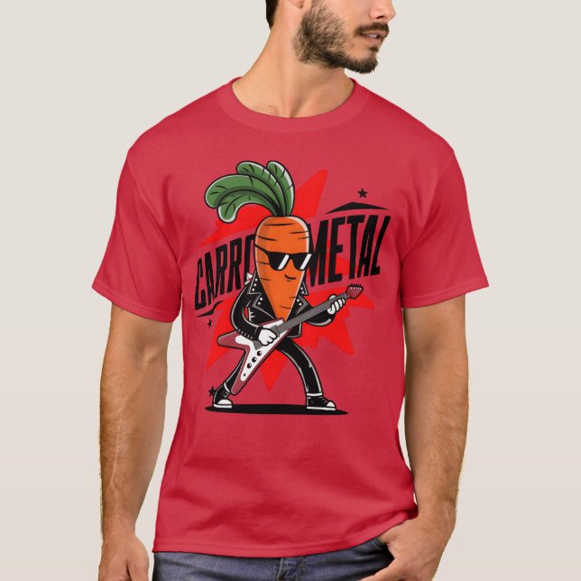 Camiseta Hilarious Carrot Metal Rock On withhis Metalhe fri (Frente)