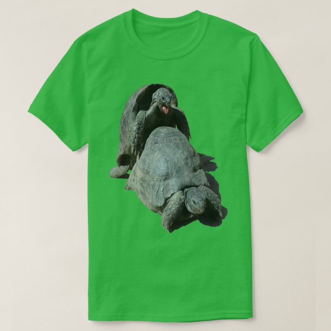 Camiseta Hilarious Geeky Male Tortoise Mating (Frente do Design)