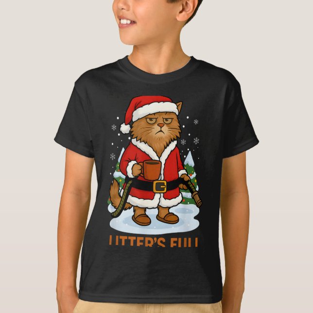 Camiseta Hilarious Litter’s Full Funny Coffee Cat Lovers Ch (Frente)