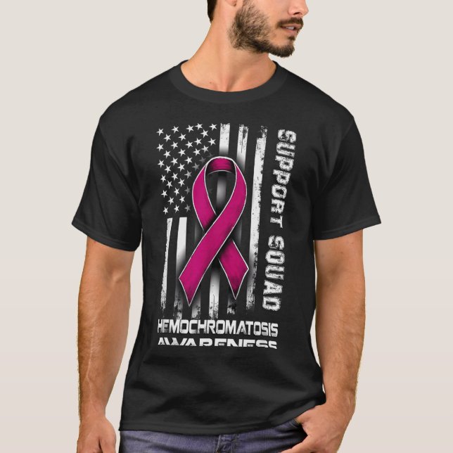 Camiseta Hilarious Support Squad Hemochromatosis Awareness (Frente)