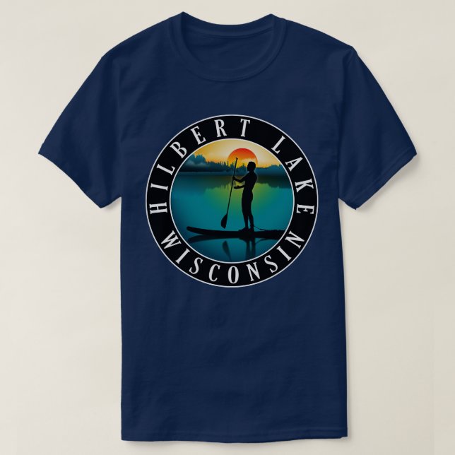 Camiseta Hilbert Lake Wisconsin Paddleinternado (Frente do Design)