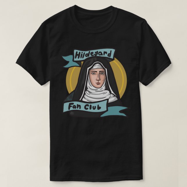 Camiseta Hildegard von Bingen Sticker (Frente do Design)