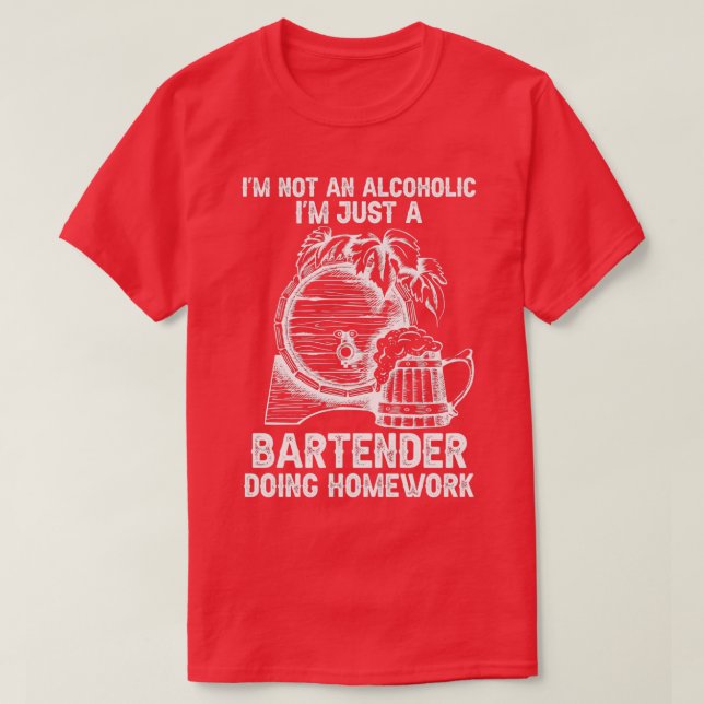 Camiseta Hillarious Bartender - Garçom Álcool Fazendo Traba (Frente do Design)