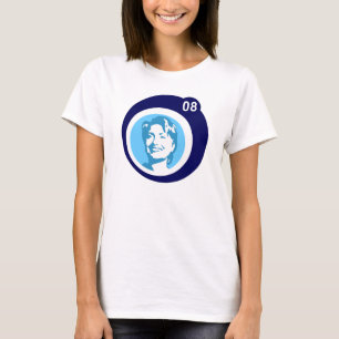 Camiseta Hillary Clinton 08. bolhas azuis.