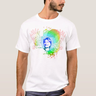 Camiseta hillary clinton 08, rainbow fade.