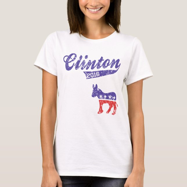 Camiseta Hillary Clinton 2016 Democratas desportivas (Frente)