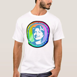 Camiseta hillary clinton. arco-íris.