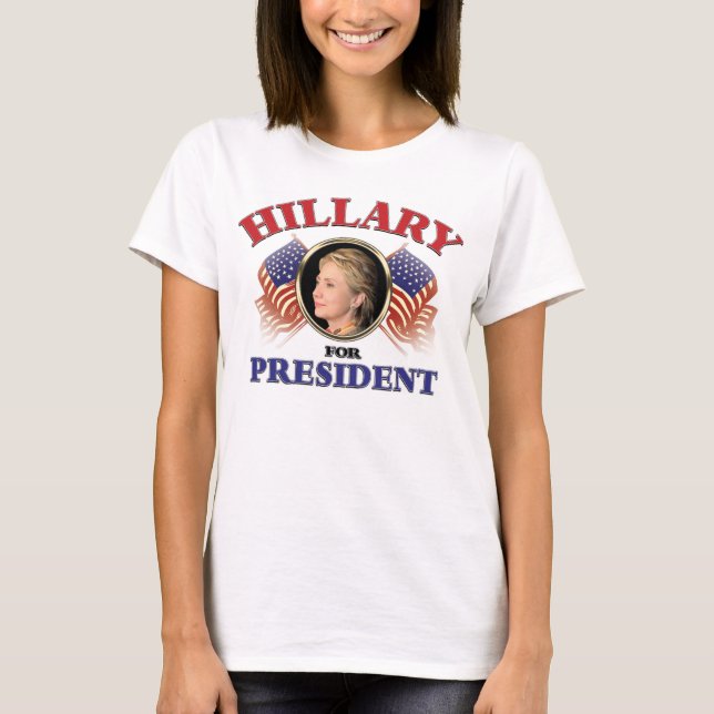 Camiseta Hillary Clinton Para Presidente 2016 (Frente)