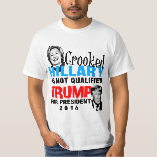 Camiseta Hillary curvada Donald Trump para o presidente