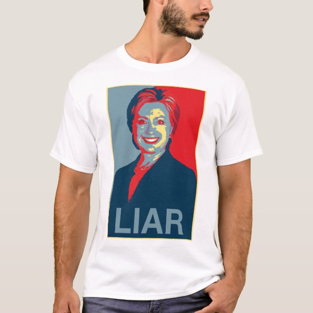 Camiseta Hillary é um mentiroso (o t-shirt dos homens) (Frente)