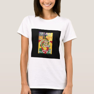 Camiseta Hillary EUA Presidente Fortaleza Juntos ouro verme