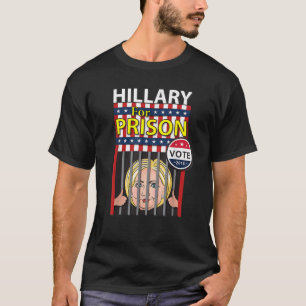 Camiseta Hillary For Prison Funny Parody Elect Shirt