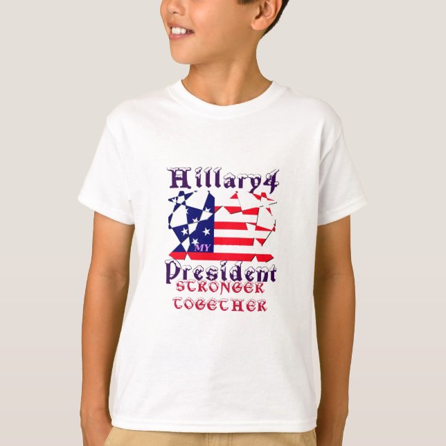 Camiseta Hillary for USA Presidente Somos Mais Fortes (Frente)