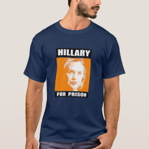 Camiseta Hillary para a prisão - laranja - - Anti-Hillary -