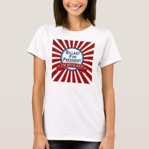 Camiseta Hillary para o presidente Eu é com seu t-shirt