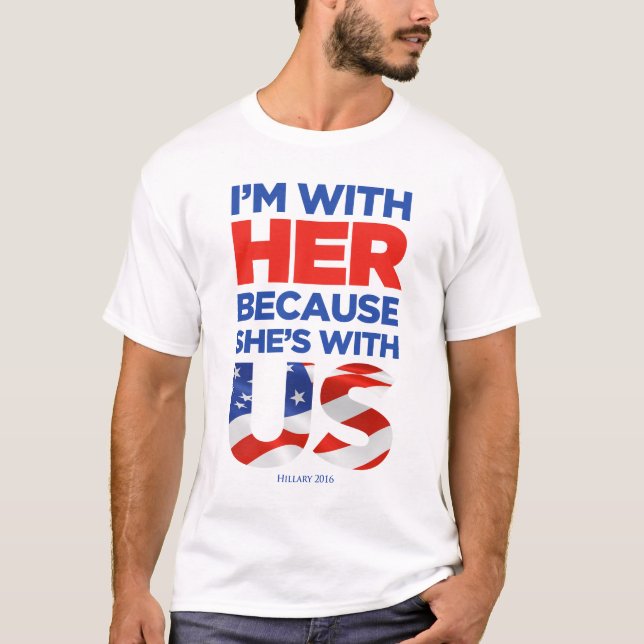 Camiseta Hillary T branco/claro de 2016 (Frente)