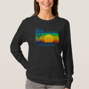 Camiseta Hillsboro Beach Florida Retro Tropical Beach Sunse