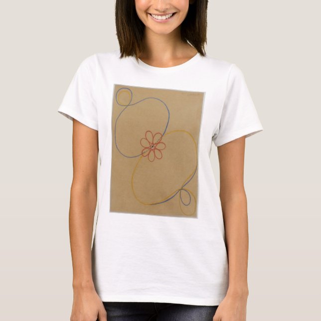 Camiseta Hilma Af Klint, Estrela de Sete Pontos No5, Abstra (Frente)