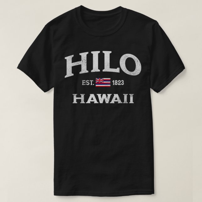Camiseta Hilo Hawaii HI Vintage State Throwback Athletic (Frente do Design)